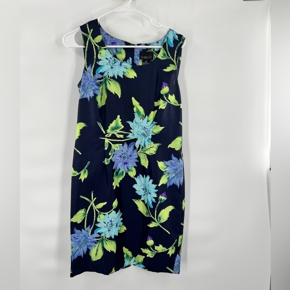 Scarlett floral print blue green black dress 8P